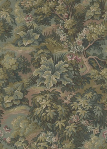 Tapeta roślinna Rebel Walls R19253 Blooming Park Green Vintage Brocade
