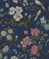 Tapeta botaniczna Rebel Walls R19262 Petit Flora Blue Vintage Brocade