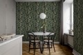 Tapeta liście i zegarki Rebel Walls R19271 No Time to Waste Green Vintage Brocade