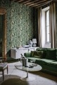 Tapeta liście i zegarki Rebel Walls R19271 No Time to Waste Green Vintage Brocade