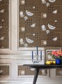 Tapeta owoce i geometria czarno-złota Cole & Son Frutta e Geometrico 123/6031 Fornasetti Senza Tempo II