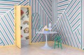 Fototapeta linie Rebel Walls R19409 Different Directions Pink Blue Maximalism More is More