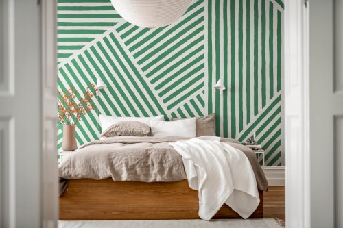 Fototapeta linie Rebel Walls R19410 Different Directions Green Maximalism More is More