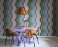 Fototapeta falujące pasy Rebel Walls R19420 Seventies Waves Rainbow Maximalism More is More