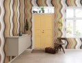 Fototapeta falujące pasy Rebel Walls R19421 Seventies Waves Orange Maximalism More is More
