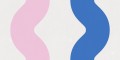 Fototapeta falujące paski Rebel Walls R19422 Wobbly Blue Pink Maximalism More is More