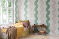 Fototapeta falujące paski Rebel Walls R19424 Wobbly Green Pink Maximalism More is More