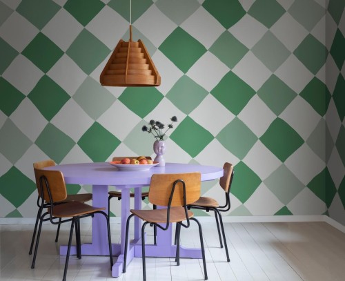 Fototapeta romby Rebel Walls R19430 Tremble Green Maximalism More is More