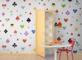 Fototapeta pokerowe emotikony Rebel Walls R19434 Poker Face Rainbow Maximalism More is More