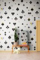 Fototapeta pokerowe emotikony Rebel Walls R19435 Poker Face Black Maximalism More is More