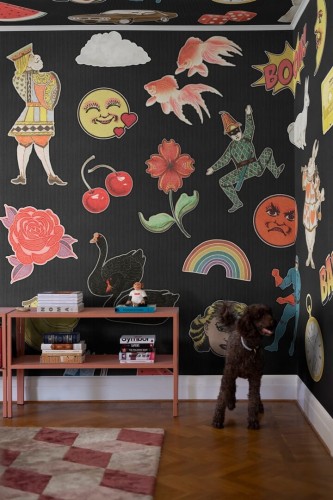 Fototapeta w stylu pop-art Rebel Walls R19464 Patches Black Maximalism More is More
