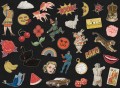Fototapeta w stylu pop-art Rebel Walls R19464 Patches Black Maximalism More is More
