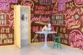 Fototapeta neonowe napisy i cegła Rebel Walls R19473 Neon Vibes Brickwall Maximalism More is More