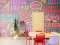 Fototapeta neonowe napisy i betonowa ściana  Rebel Walls R19474 Neon Vibes Concrete Maximalism More is More