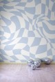 Fototapeta abstrakcyjna Rebel Walls R19477 Psychedelic Chess Blue Maximalism More is More
