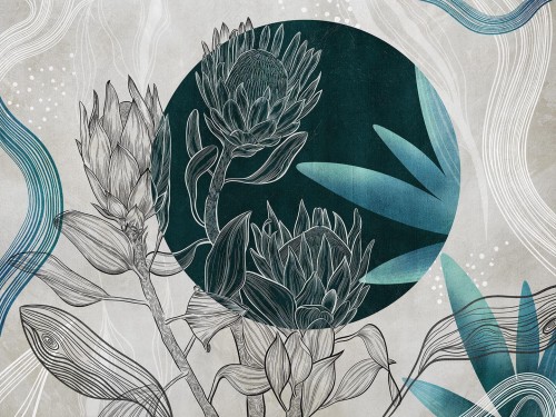 Fototapeta nowoczesne kwiaty i geometria Wallcraft Protea 810322301