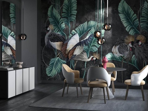 Fototapeta żurawie i tropikalne liście Wallcraft Renet 785312301