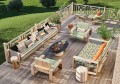 Tkanina outdoorowa geometryczna Casamance 45050112 Amalfi