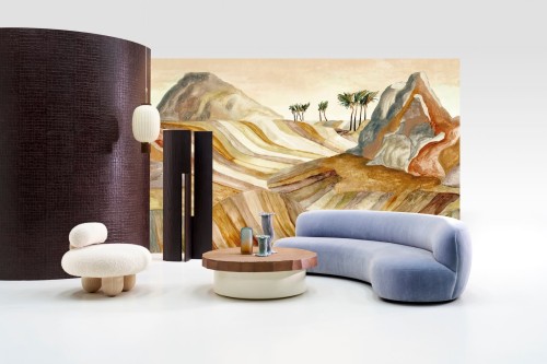 Mural tekstylny krajobraz pustyni Arte Zerzura 74060 Kharga