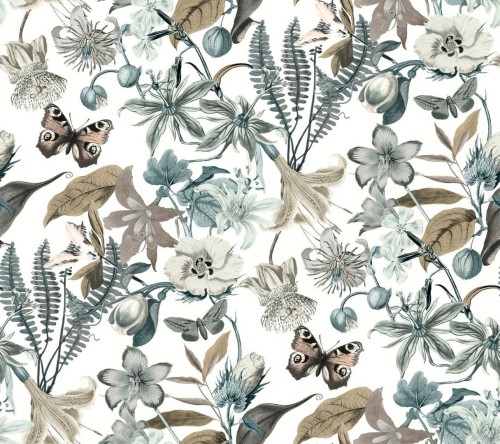 Tapeta kwiaty i motyle York Wallcoverings BL1722 Butterfly House Blooms II