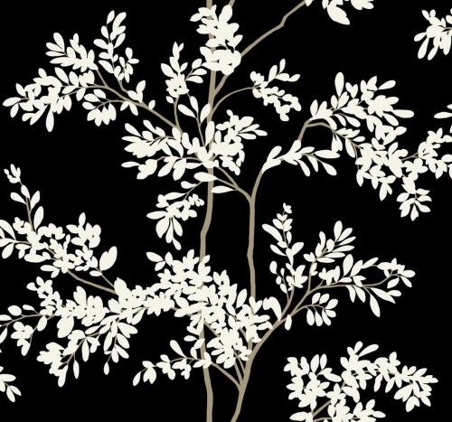Tapeta drzewa York Wallcoverings BL1804 Lunaria Silhouette Blooms II