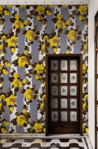 Fototapeta kwiaty i paski London Art MRN02 3 ANITA Marni