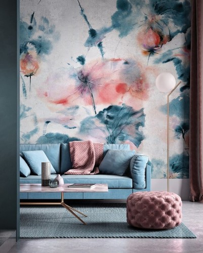 Fototapeta akwarelowe kwiaty Wonderwall Euforia 35078105