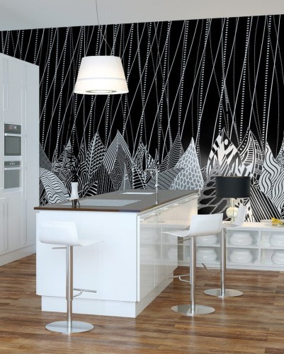 Fototapeta liście i falujące linie Wonderwall Exotic 35020100