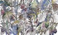 Fototapeta tropikalne kwiaty i liście Wonderwall Fusion 35054805