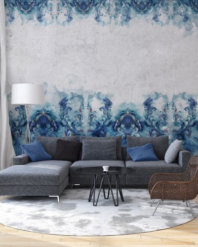 Fototapeta ornament i betonowa ściana Wonderwall Garbi 35050703