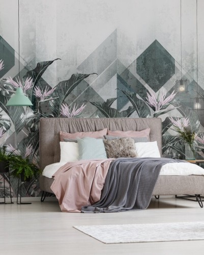 Fototapeta geometria i tropikalne kwiaty Wonderwall Hawaii 34072901