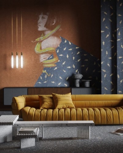 Fototapeta kobieta z wężem Wonderwall Hebi 35093205