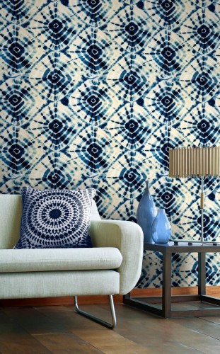 Mural jak tkanina barwiona krawatowo ind the Gap SHIBORI SWIRLS WP20205 Premium Designer Wallpaper Collection