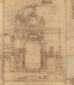 Mural szkic architektoniczny Mind the Gap GARNIER WP20215 Premium Designer Wallpaper Collection
