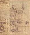 Mural szkic architektoniczny Mind the Gap GARNIER WP20215 Premium Designer Wallpaper Collection