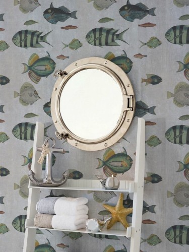 Mural ryby Mind the Gap POISSONS Grey WP20182 Premium Designer Wallpaper Collection