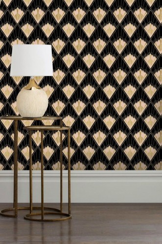 Mural wachlarze w stylu art-deco Mind the Gap REVIVAL WP20231 Premium Designer Wallpaper Collection
