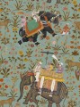 Mural indyjskie scenki rodzajowe Mind the Gap HINDUSTAN Aquamarine WP20257 Premium Designer Wallpaper Collection