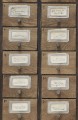 Mural szafki apteczne vintage Mind the Gap APOTHECARY Neutral WP20264 Premium Designer Wallpaper Collection
