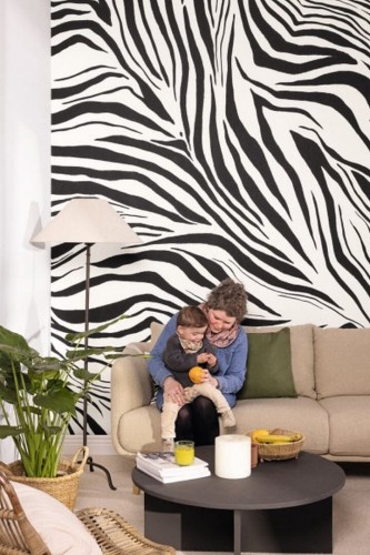 Mural paski zebry Caselio WILD 104960904 L Zebra Stay Wild