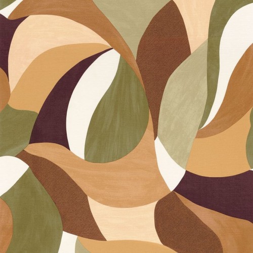 Tapeta abstrakcyjne liście Casamance 76200202 Mandorla Terra Rossa