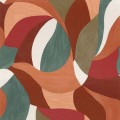 Tapeta abstrakcyjne liście Casamance 76200304 Mandorla Terra Rossa