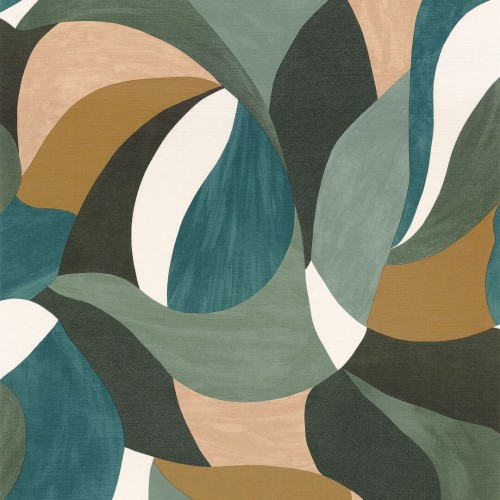 Tapeta abstrakcyjne liście Casamance 76200406 Mandorla Terra Rossa