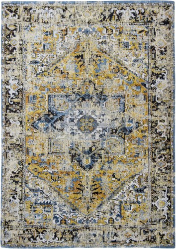 Dywan klasyczny żółto-niebieski Amir Gold 8704 Louis De Poortere