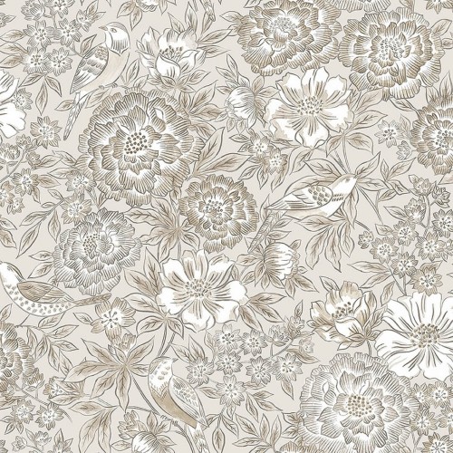 Tapeta botaniczna kwiaty i ptaki Boras Tapeter Dagmar 5526 Swedish Grace