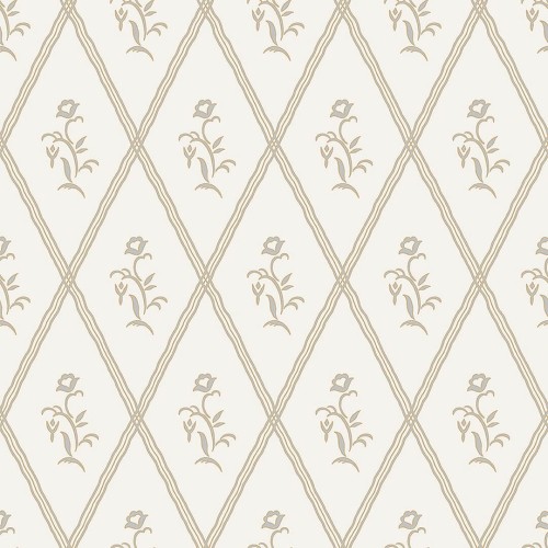 Tapeta kratownica i kwiatki Boras Tapeter Signe 5505 Swedish Grace