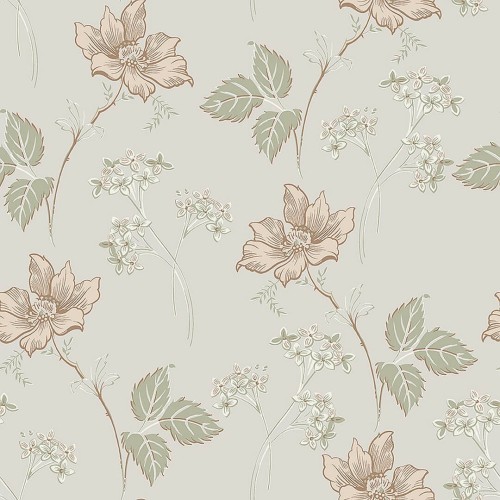 Tapeta kwiaty vintage Boras Tapeter Valborg 5501 Swedish Grace