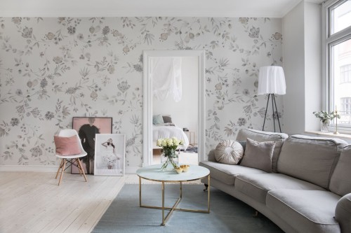 Fototapeta kwiaty i liście Rebel Walls R18655 Blossom Fling Pastel Cottage Core