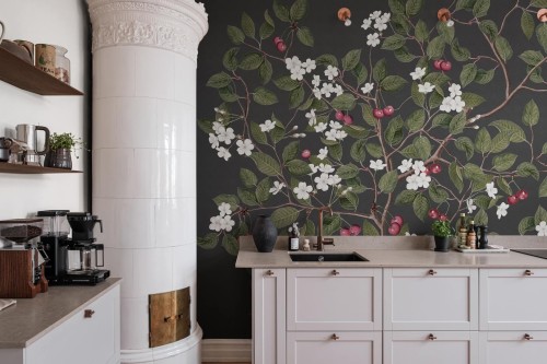 Fototapeta drzewo wiśni Rebel Walls R18666 Cherries Midnight Cottage Core