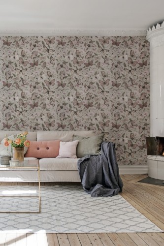 Fototapeta motyle Rebel Walls R18672 Butterflies Pastel Cottage Core